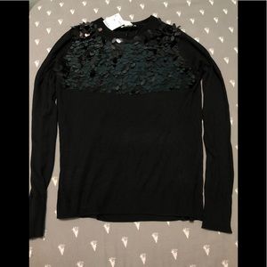 H&M NWT Sequin Black Sweater
